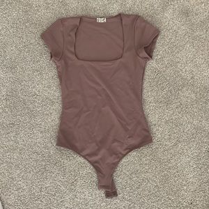 free people size xs/small brown body suit cap sleeve